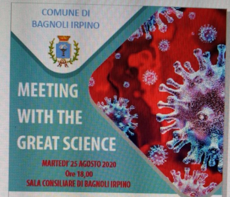 “MEETING WITH THE GREAT SCIENCE”: DOMANI CONVEGNO SUL COVID A BAGNOLI IRPINO